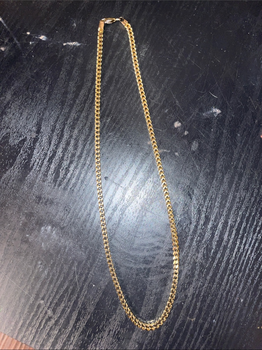 Men's Gold Curb Chain Necklace - Classic Gold Tone 18k bring me 60-50$